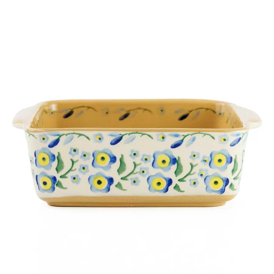 Oven Friendly Dishes<Nicholas Mosse Small Square Oven Dish Forget Me Not