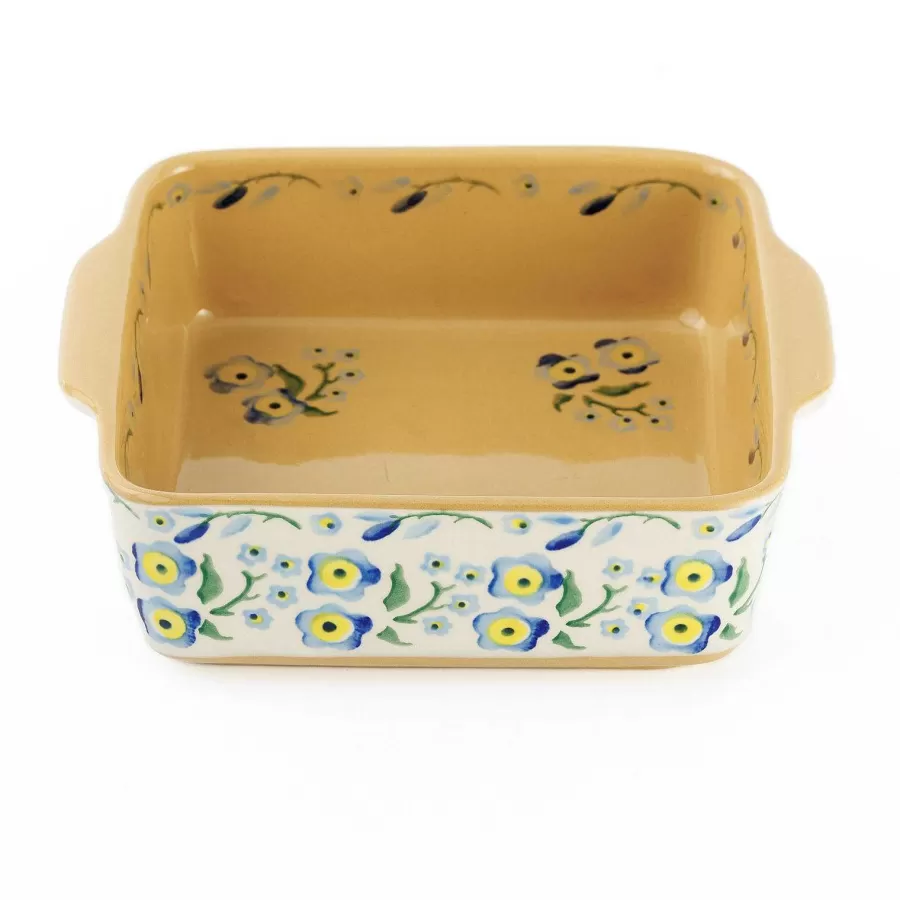 Oven Friendly Dishes<Nicholas Mosse Small Square Oven Dish Forget Me Not