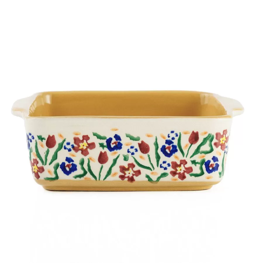 New In<Nicholas Mosse Small Square Oven Dish Wild Flower Meadow