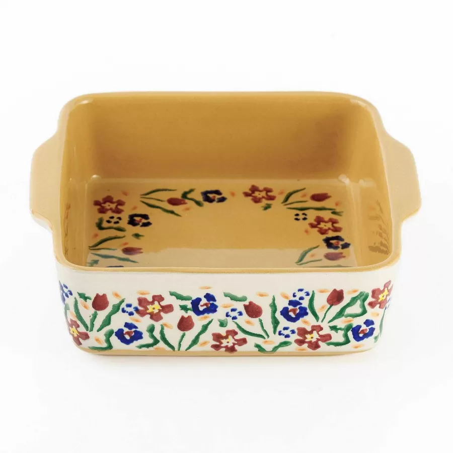 New In<Nicholas Mosse Small Square Oven Dish Wild Flower Meadow