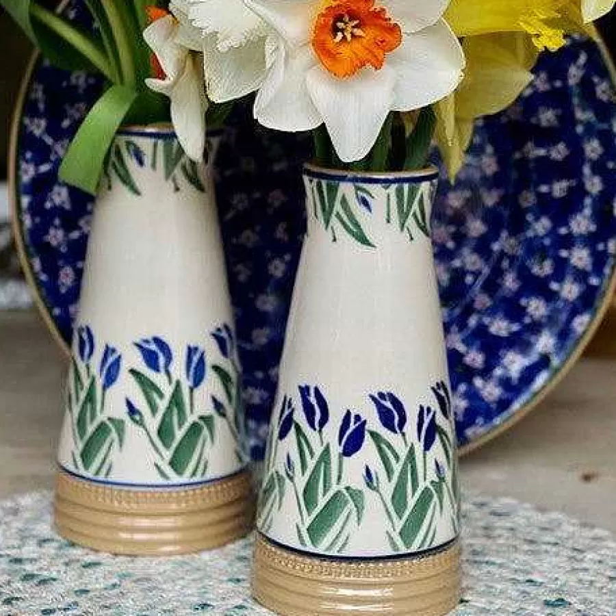 New In<Nicholas Mosse Small Tapered Vase Blue Blooms