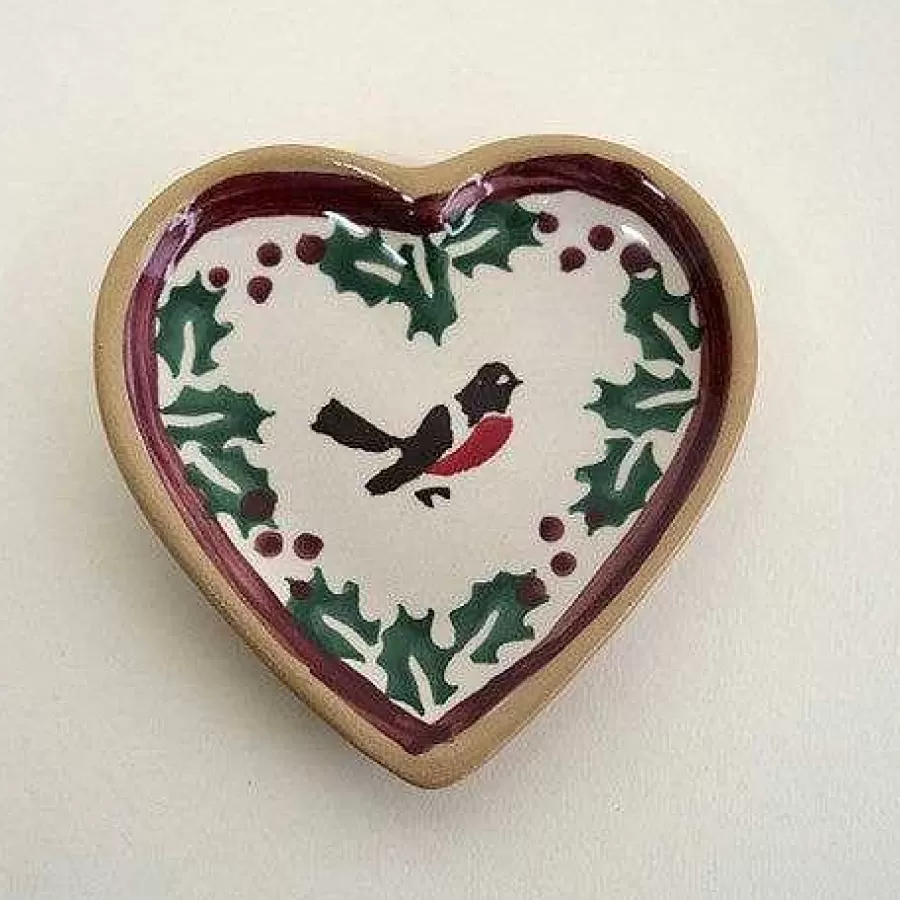 Winter Robin<Nicholas Mosse Tiny Heart Plate Winter Robin